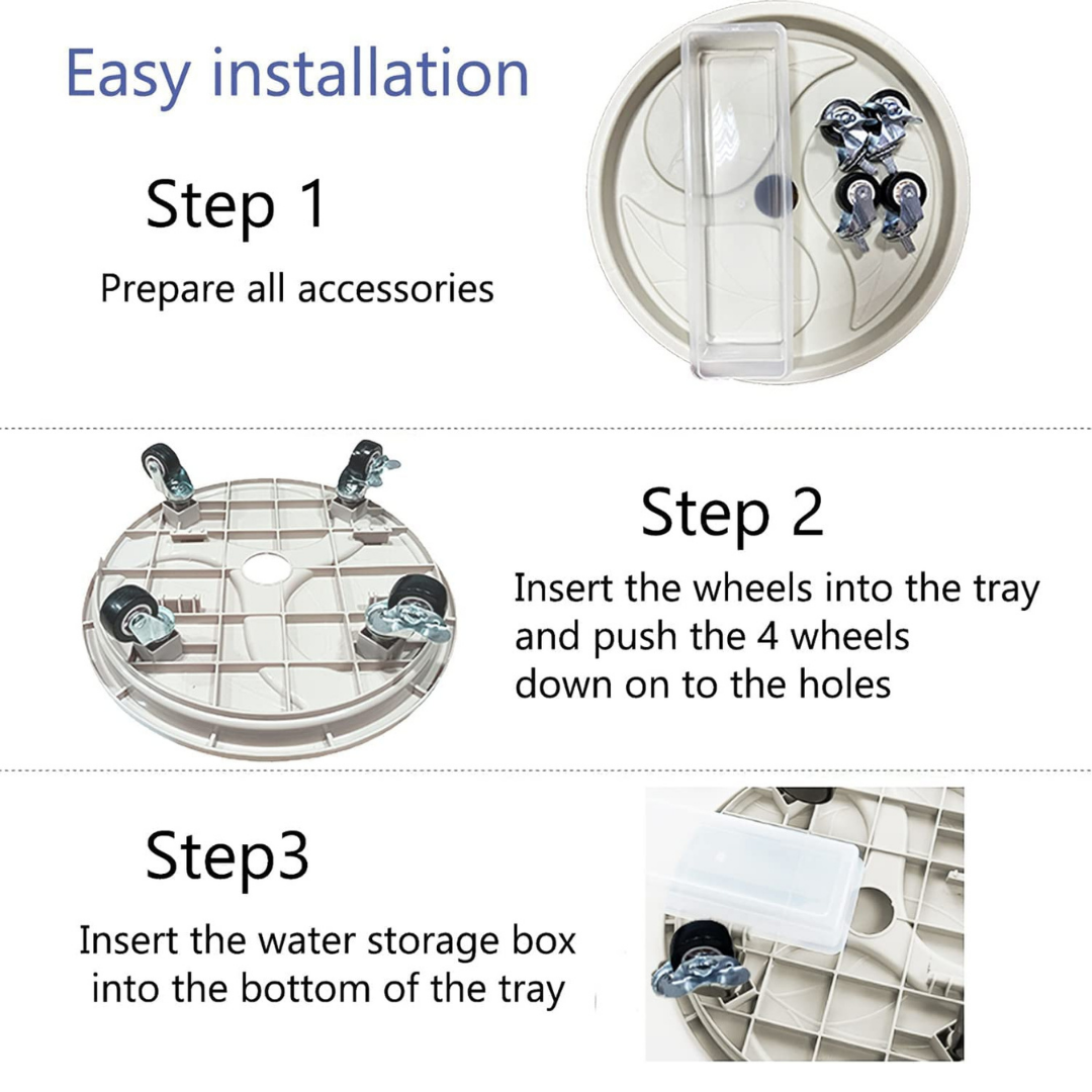PLANT STAND WITH WHEELS TRAY