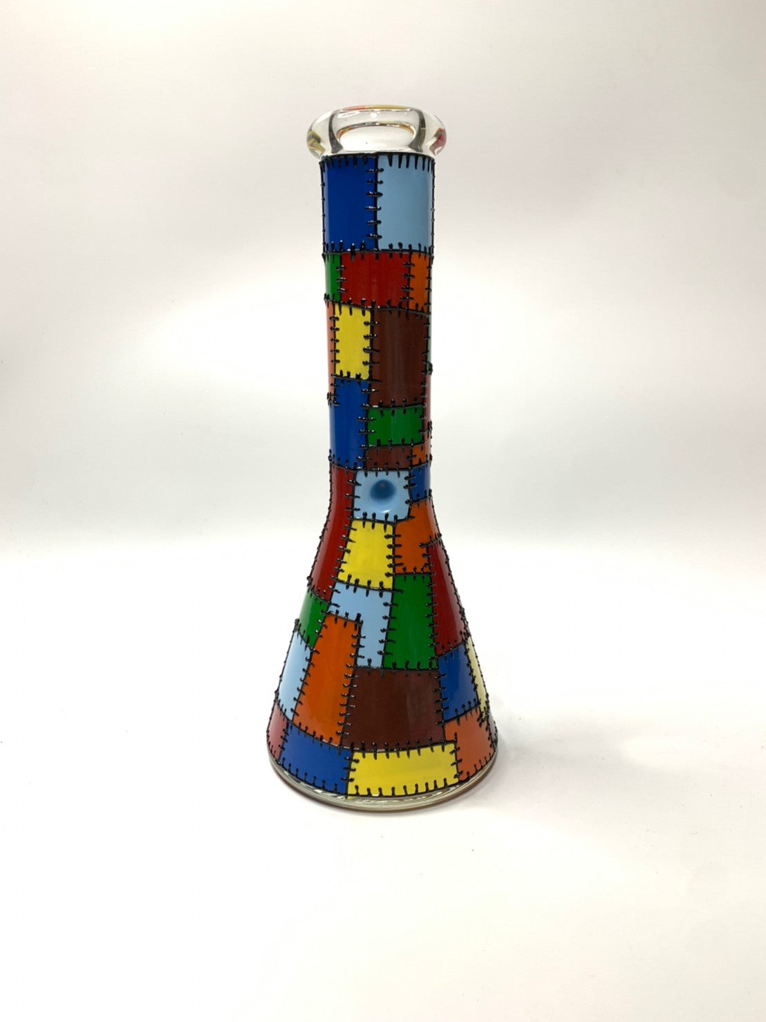 Patch Work Beaker Glass Bong 10 Inches