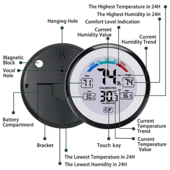 Digital Thermometer Humidity Hygrometer Temperature