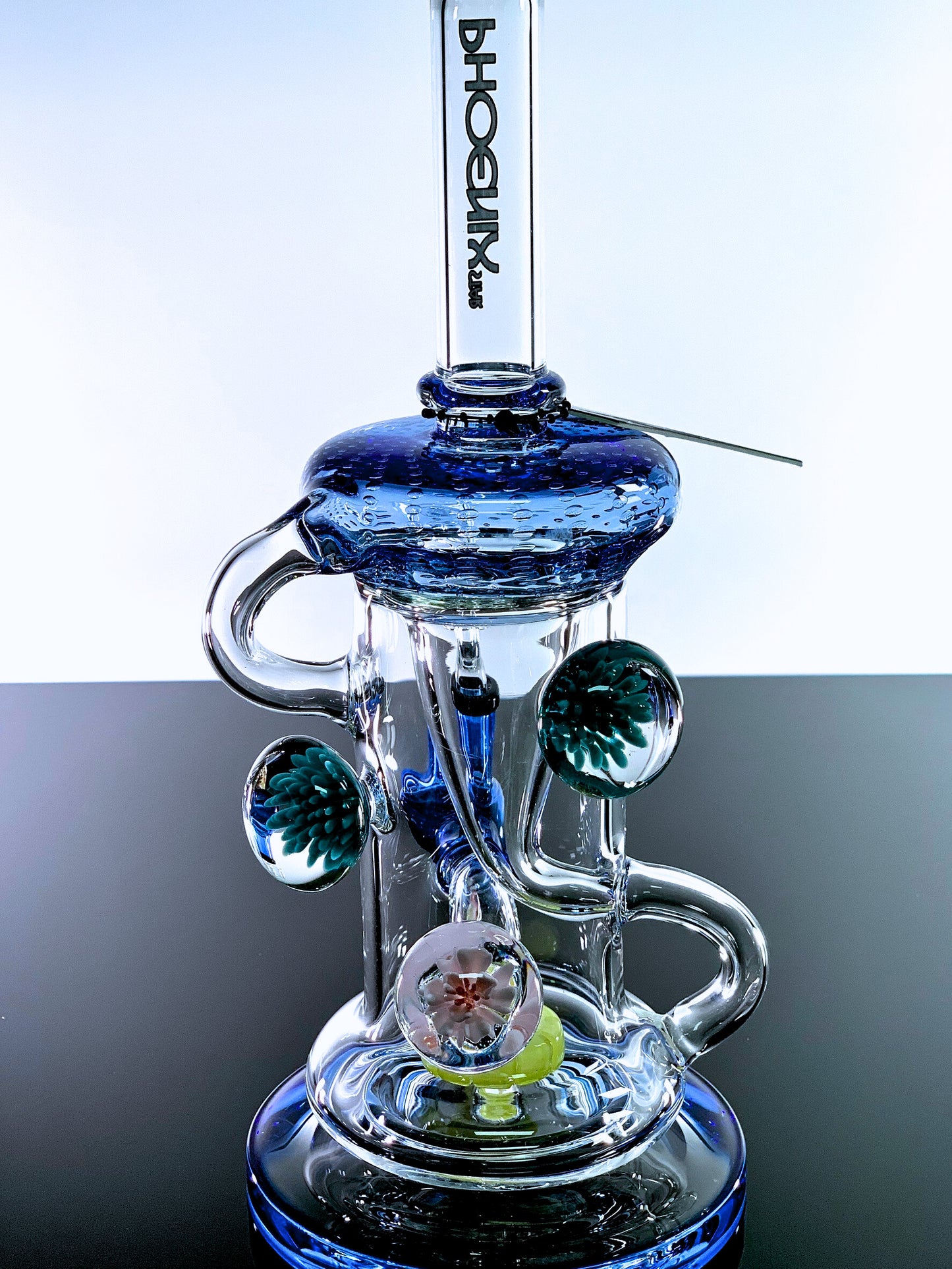 Air Bubble Glass Recycler Dab Rig 10 Inches