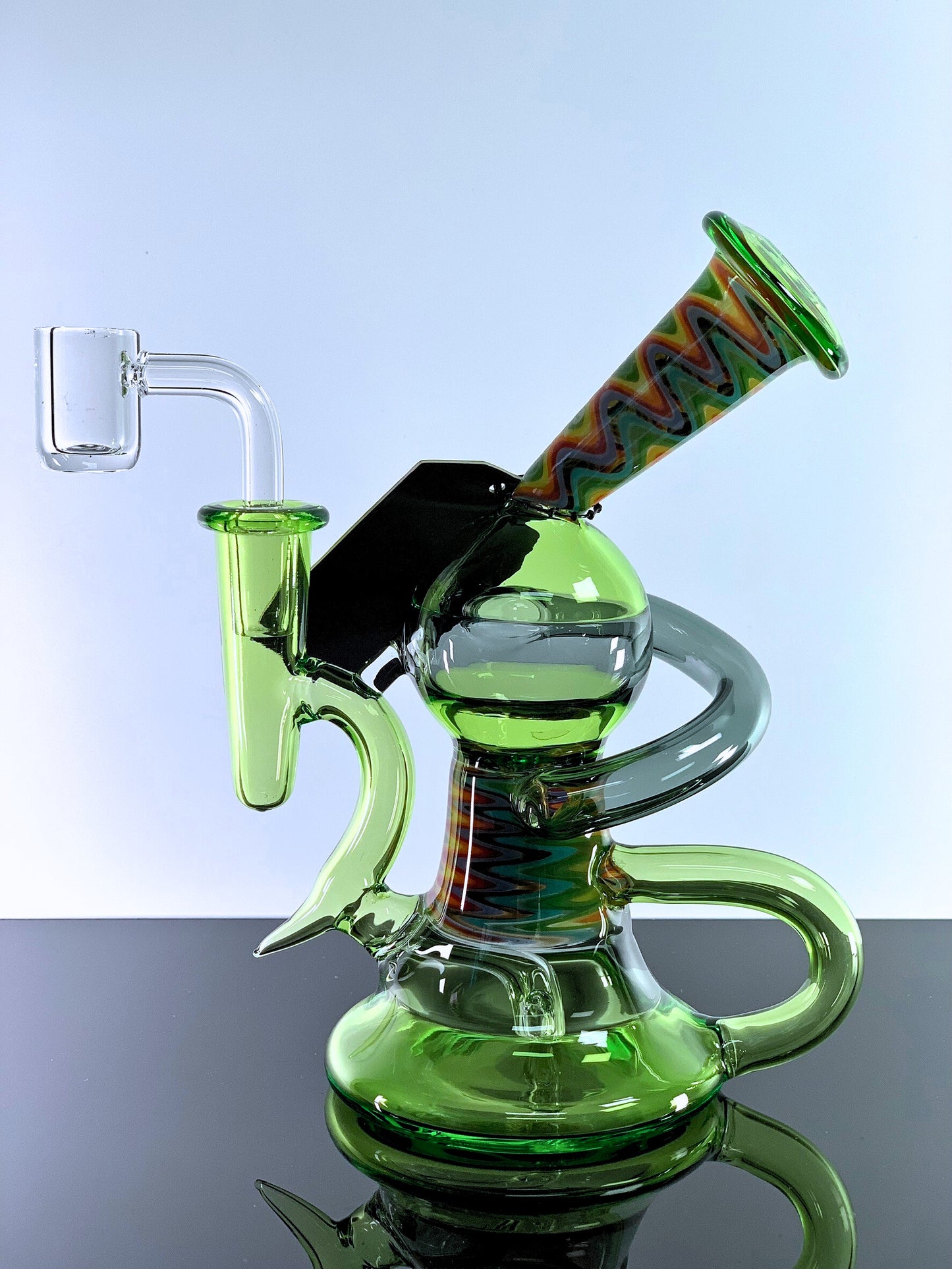 Green Dragon Snake Recycler Dab Rig 6 Inches