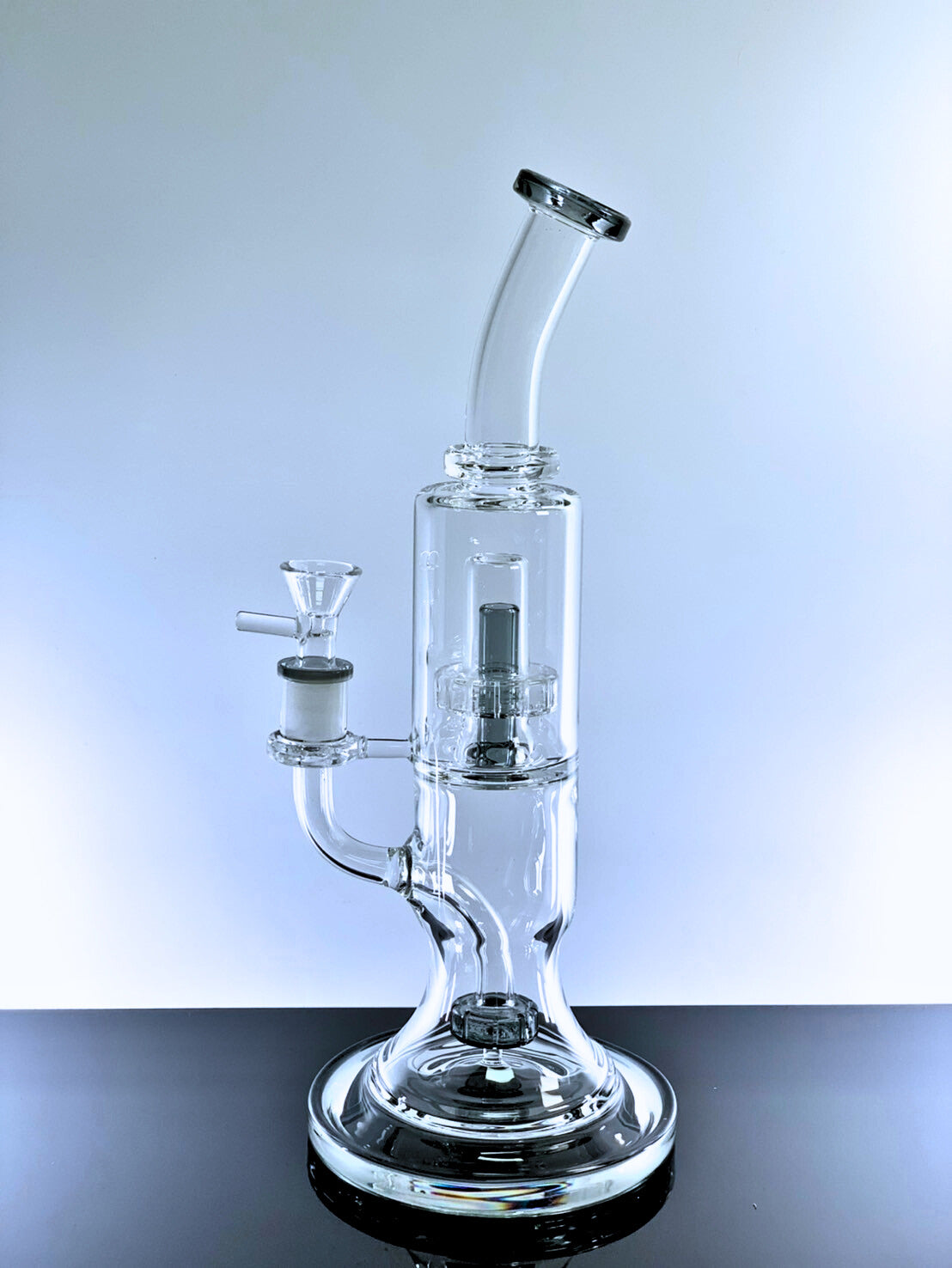 Double Showerhead Perc Glass Bong 12 Inches