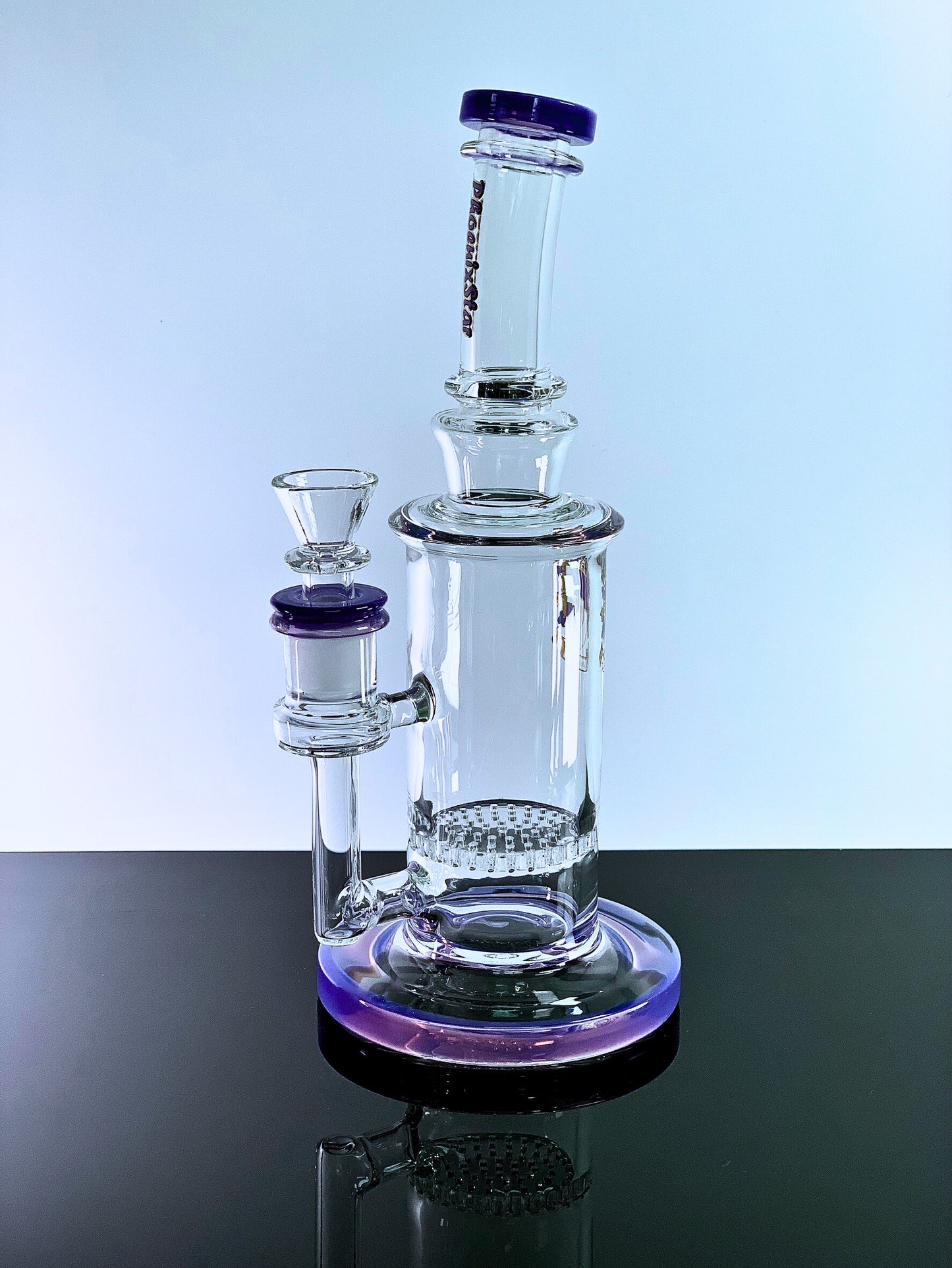 Honeycomb Perc Glass Bong by Phoenix Star 9 Inches