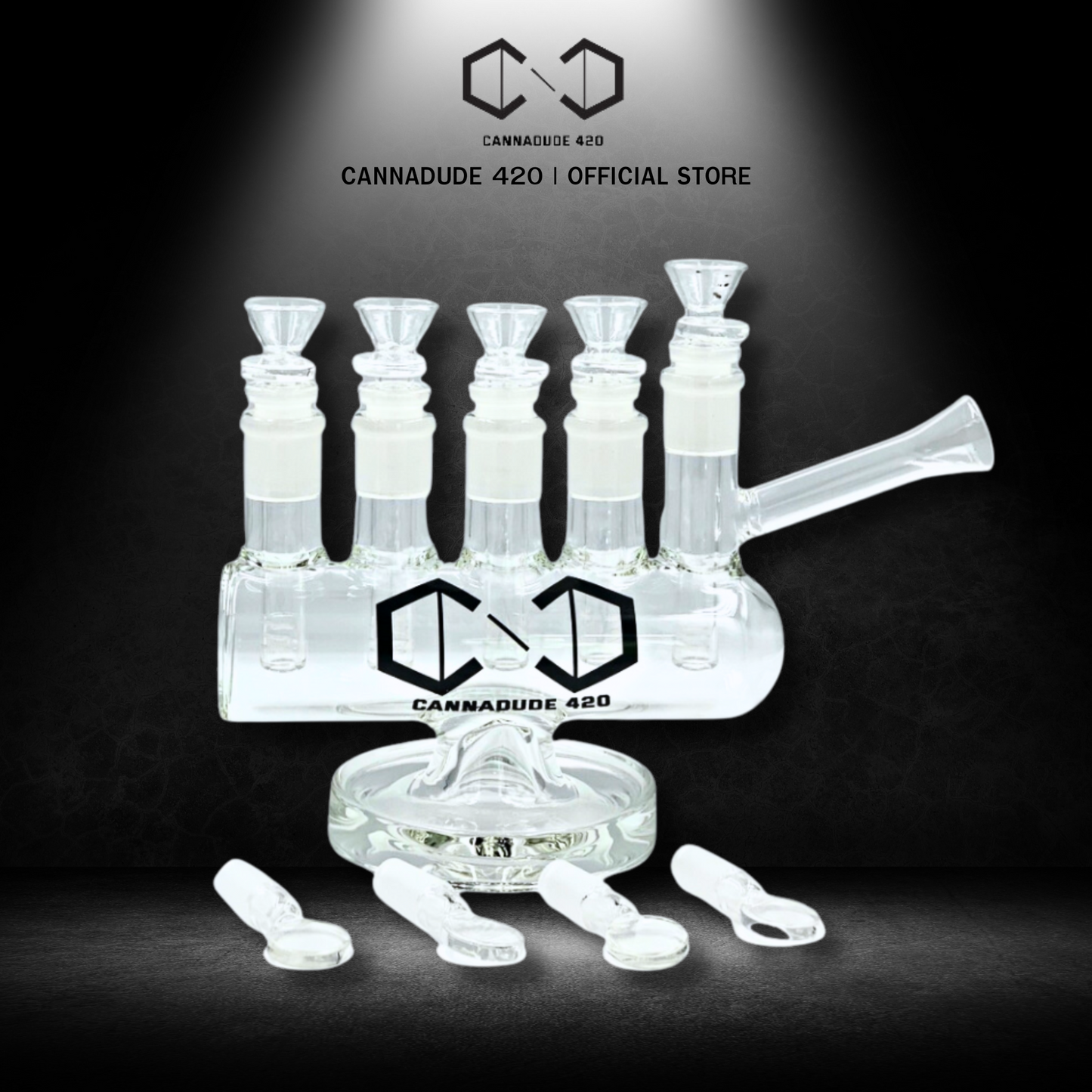บ้องแก้ว Cannadude 420 Glass Bong 5 Holes In One