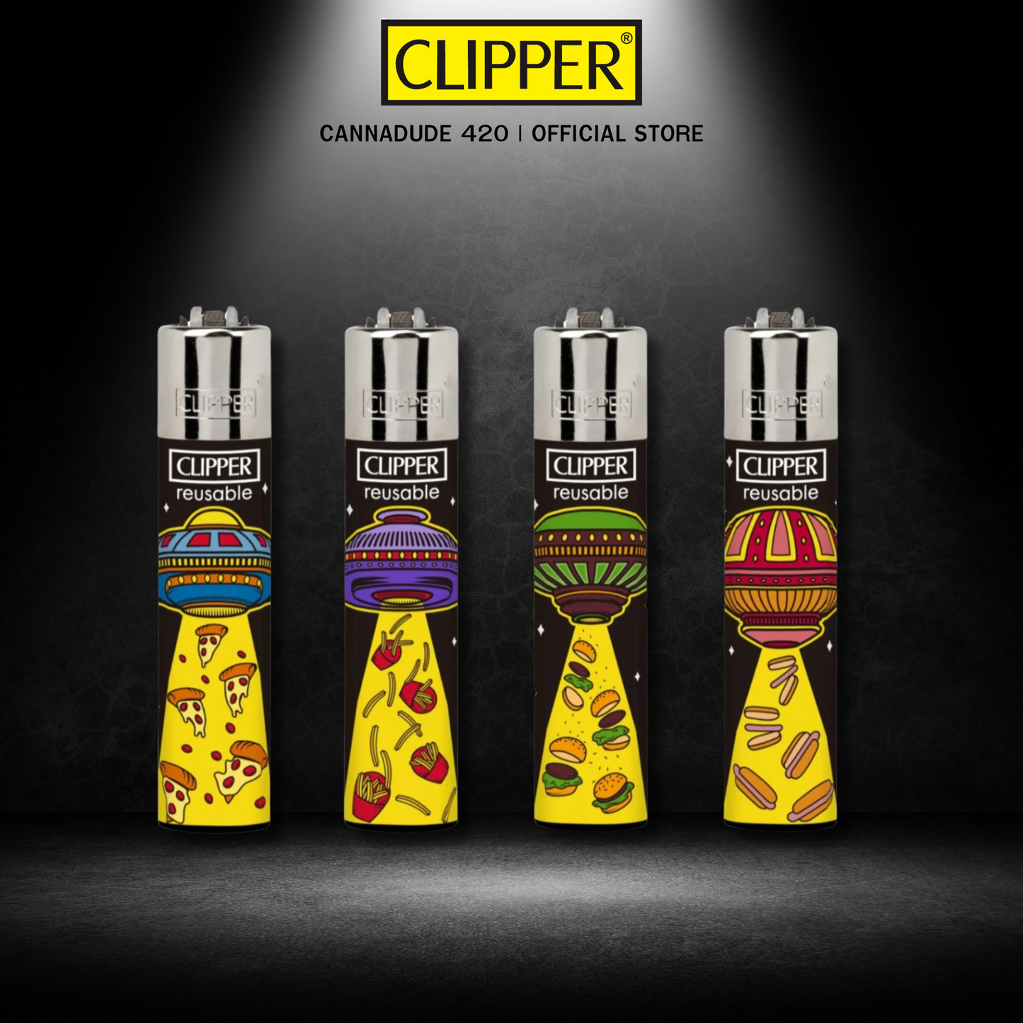 Clipper Reusable Lighter Hungry UFO Collection