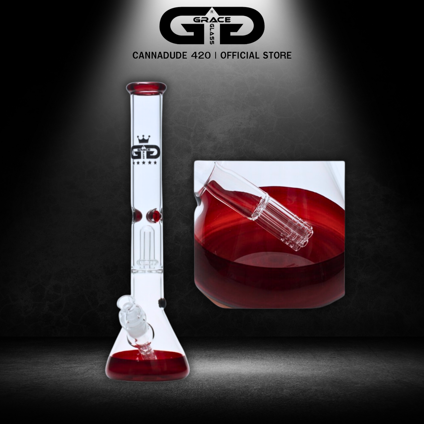 GRACE GLASS Beaker Bong with Showerhead Perc 18 Inches