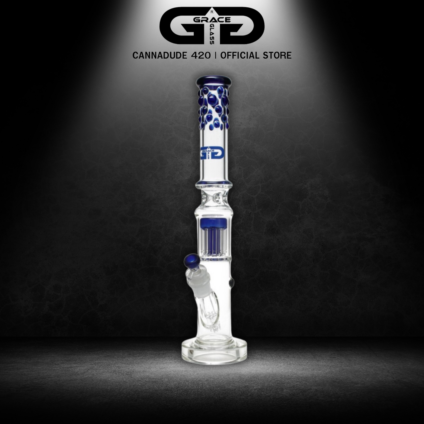 GRACE GLASS Cylinder 10-Arms Perc Glass Bong 19.5 Inches