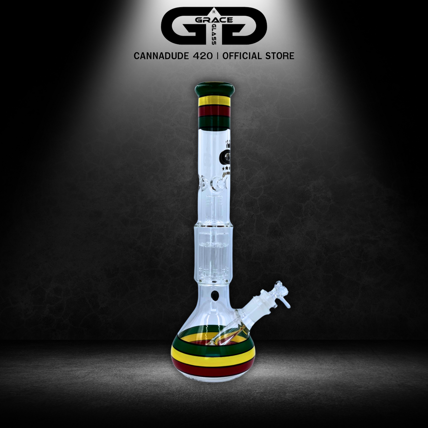 GRACE GLASS Beaker Bong with 10-Arm Tree Perc 18 Inches