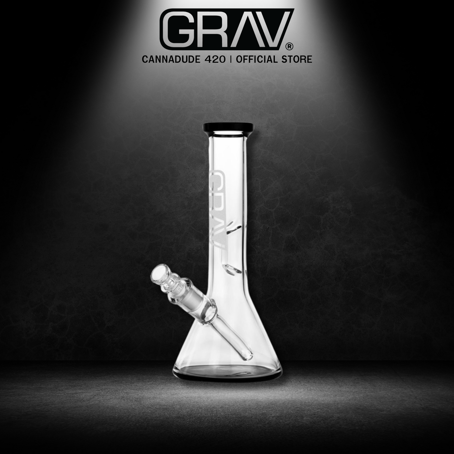 GRAV Medium Black Accent Beaker Base Water Pipe 12 Inches