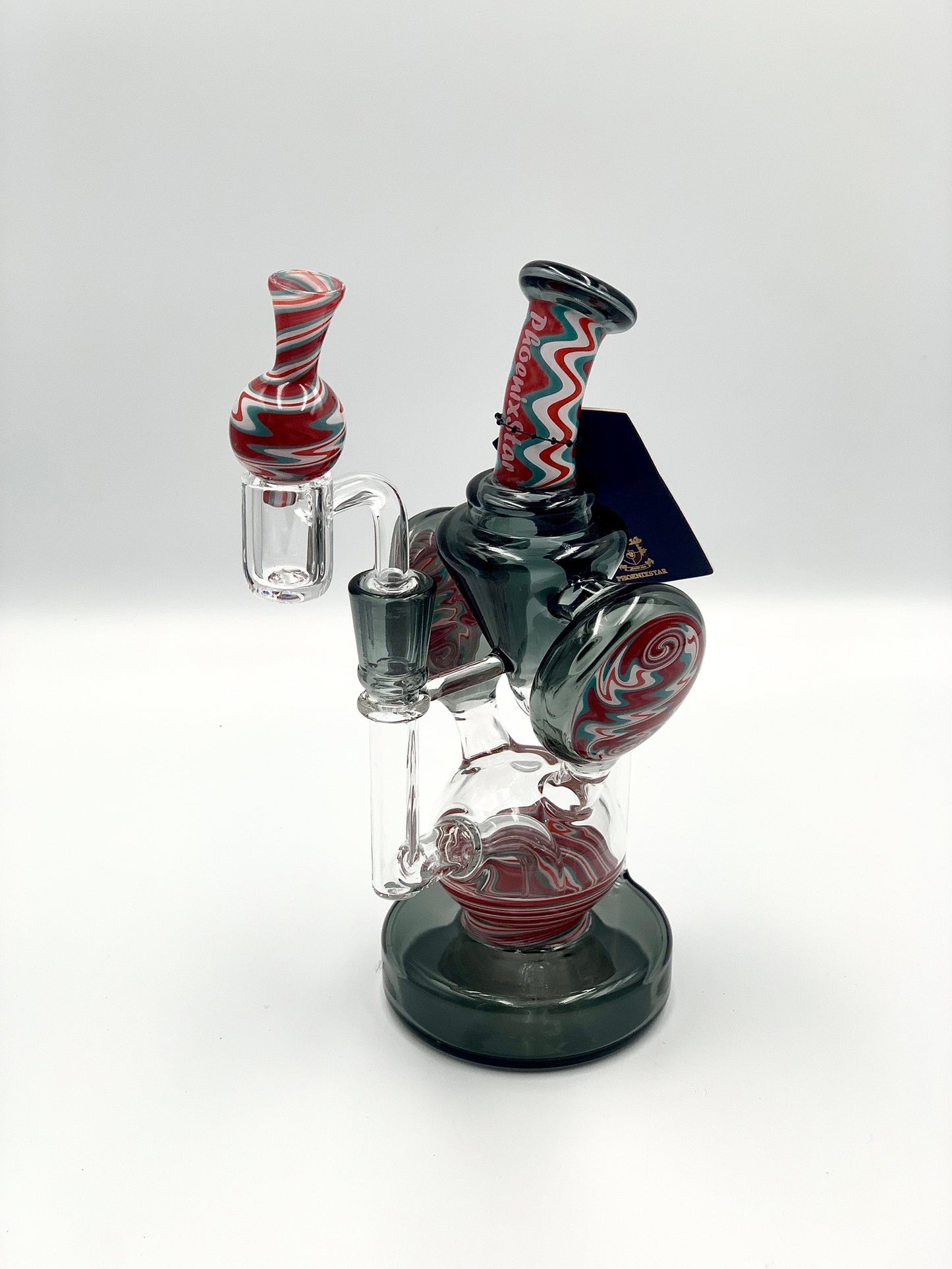 Phoenix Star 8 Inches Recycler Dab Rig With American Northstar Glass Rod & Quartz Banger with Cap