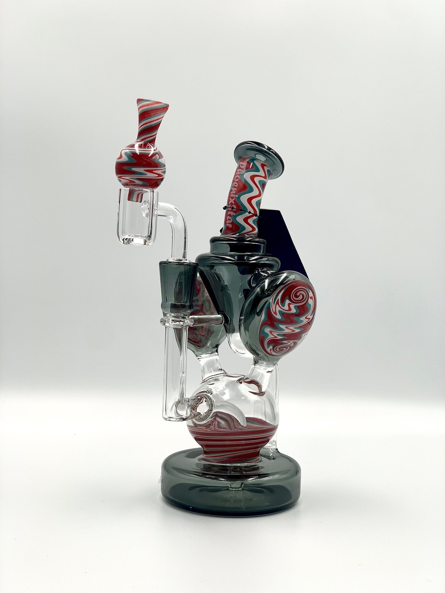 Phoenix Star 8 Inches Recycler Dab Rig With American Northstar Glass Rod & Quartz Banger with Cap