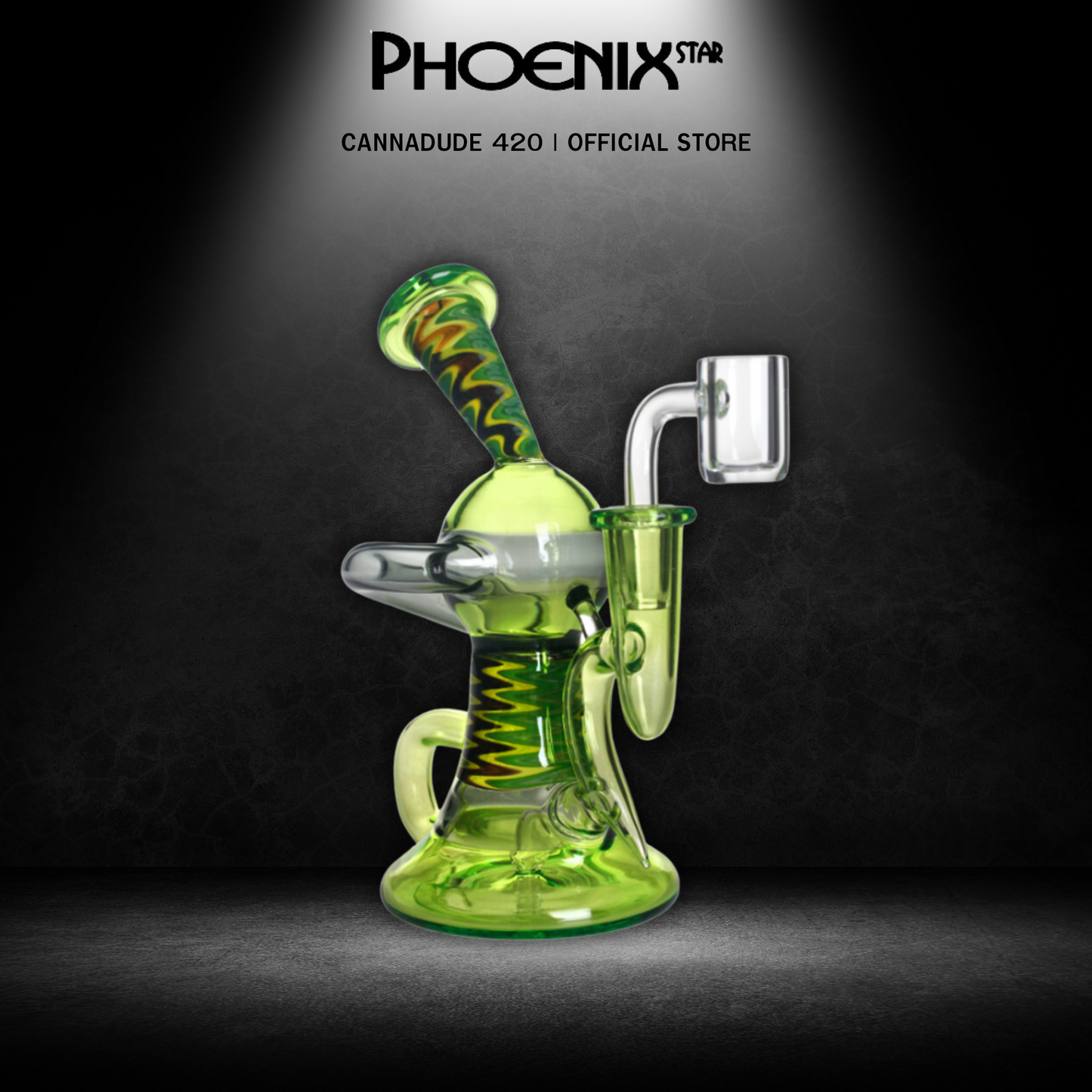 Green Dragon Snake Recycler Dab Rig 6 Inches