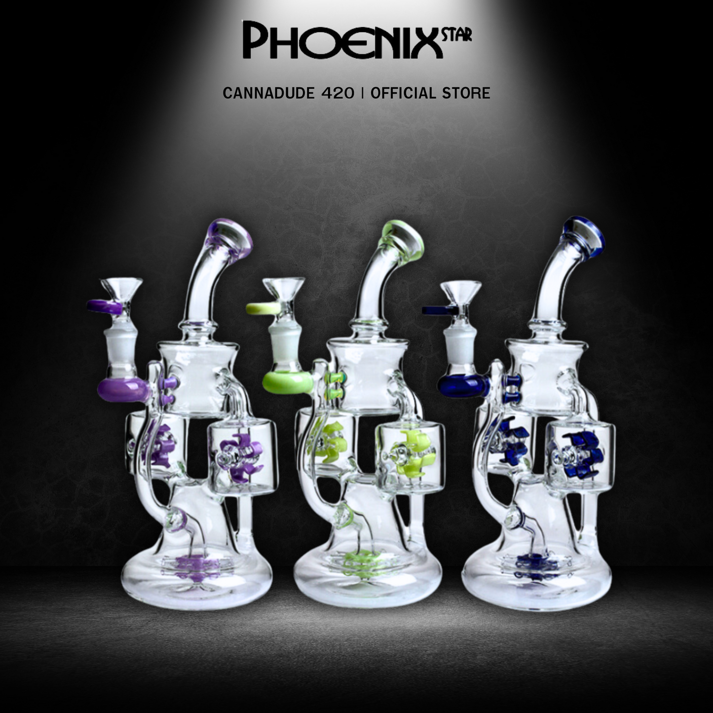 Double Rotating Recycler Dab Rig 10 Inches