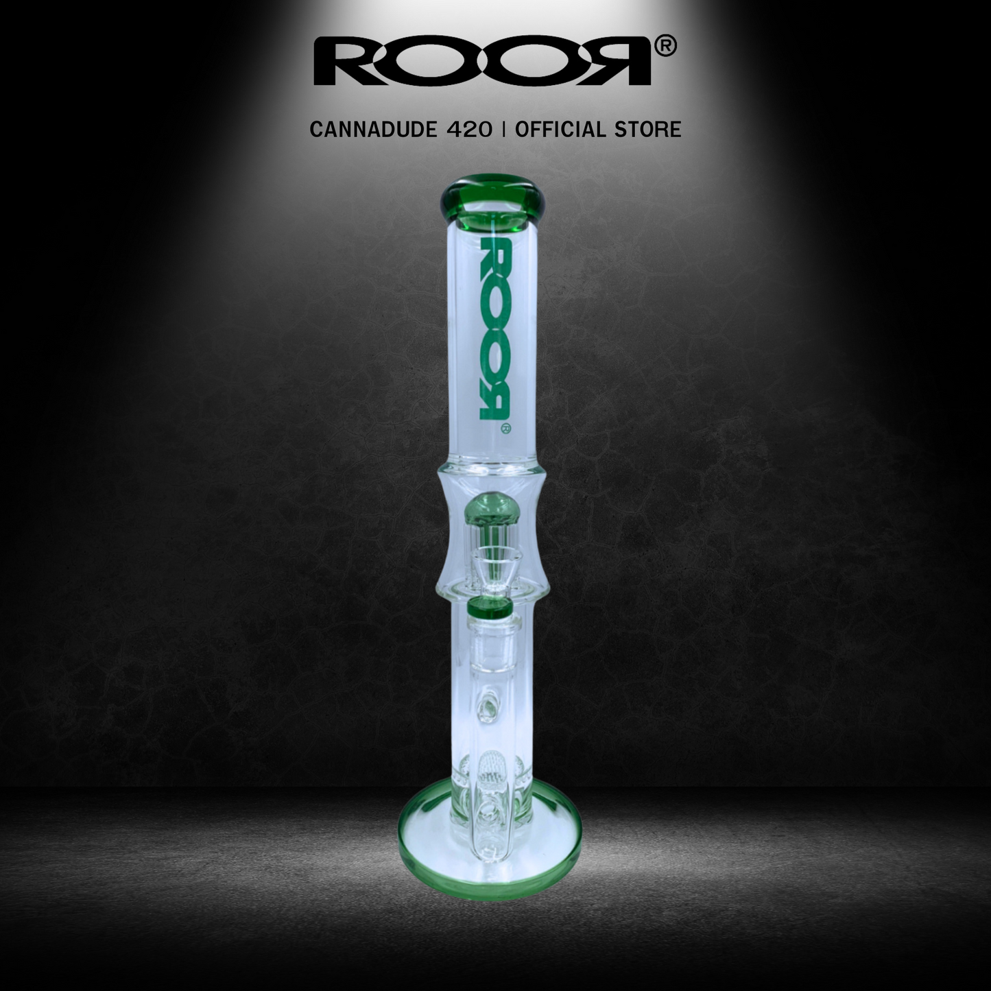 ROOR Straight Clear Glass Bong 15 Inches