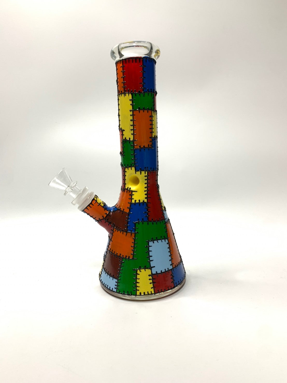Patch Work Beaker Glass Bong 10 Inches
