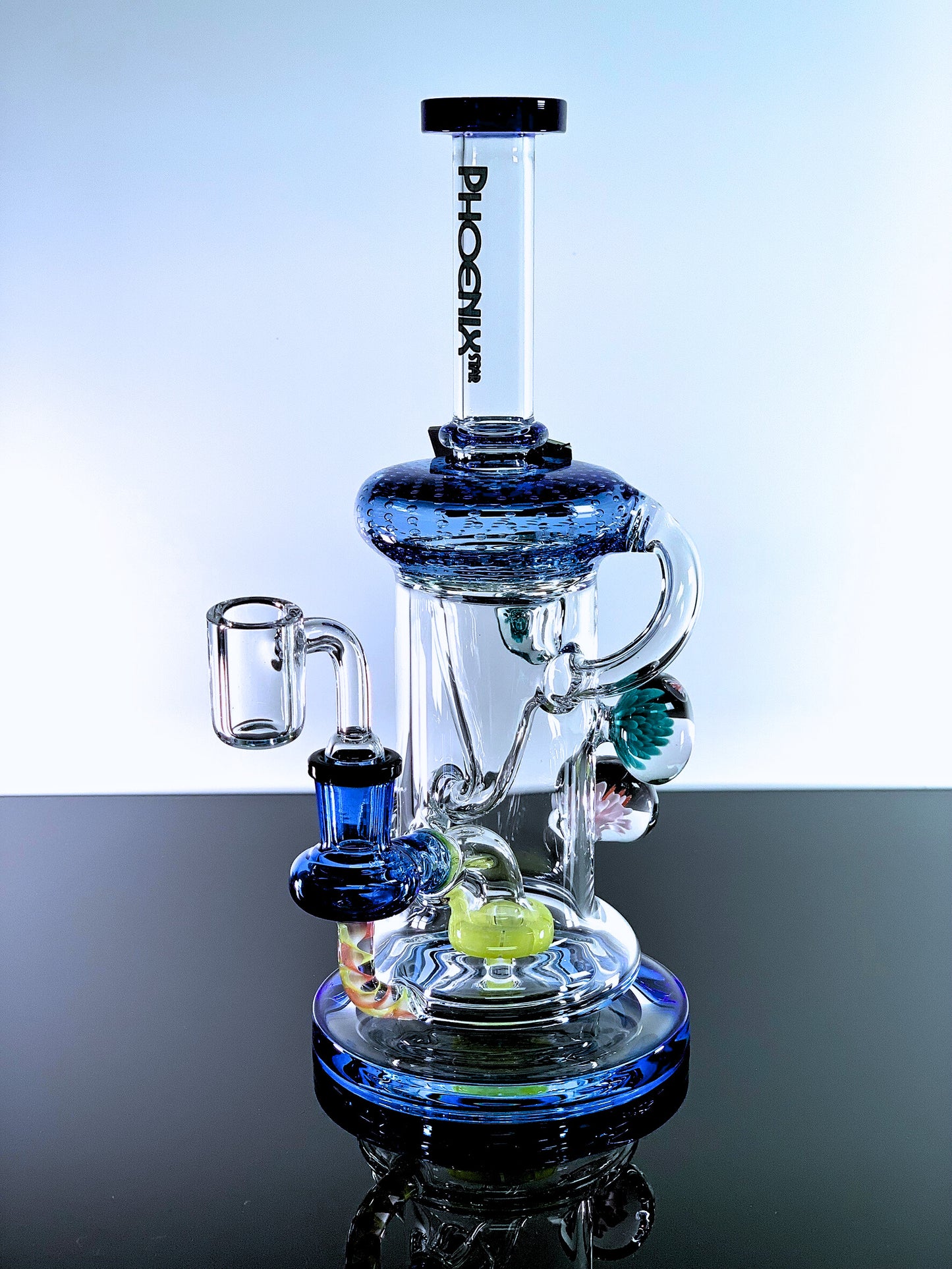 Air Bubble Glass Recycler Dab Rig 10 Inches