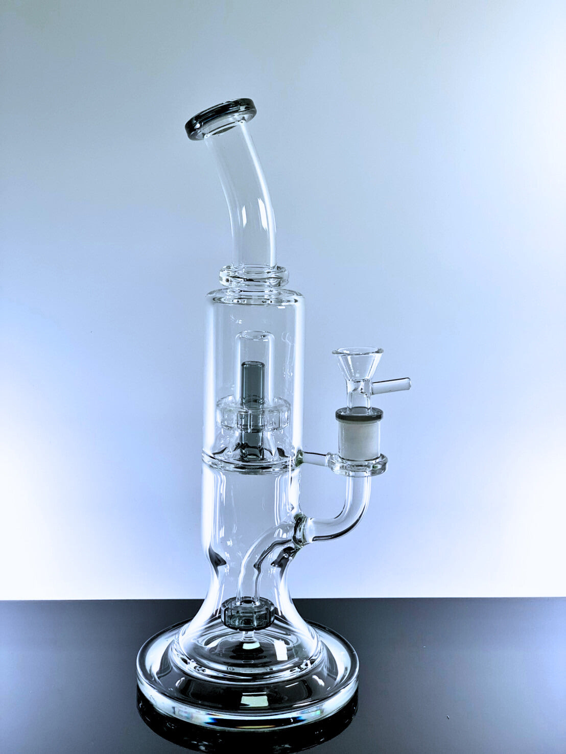 Double Showerhead Perc Glass Bong 12 Inches