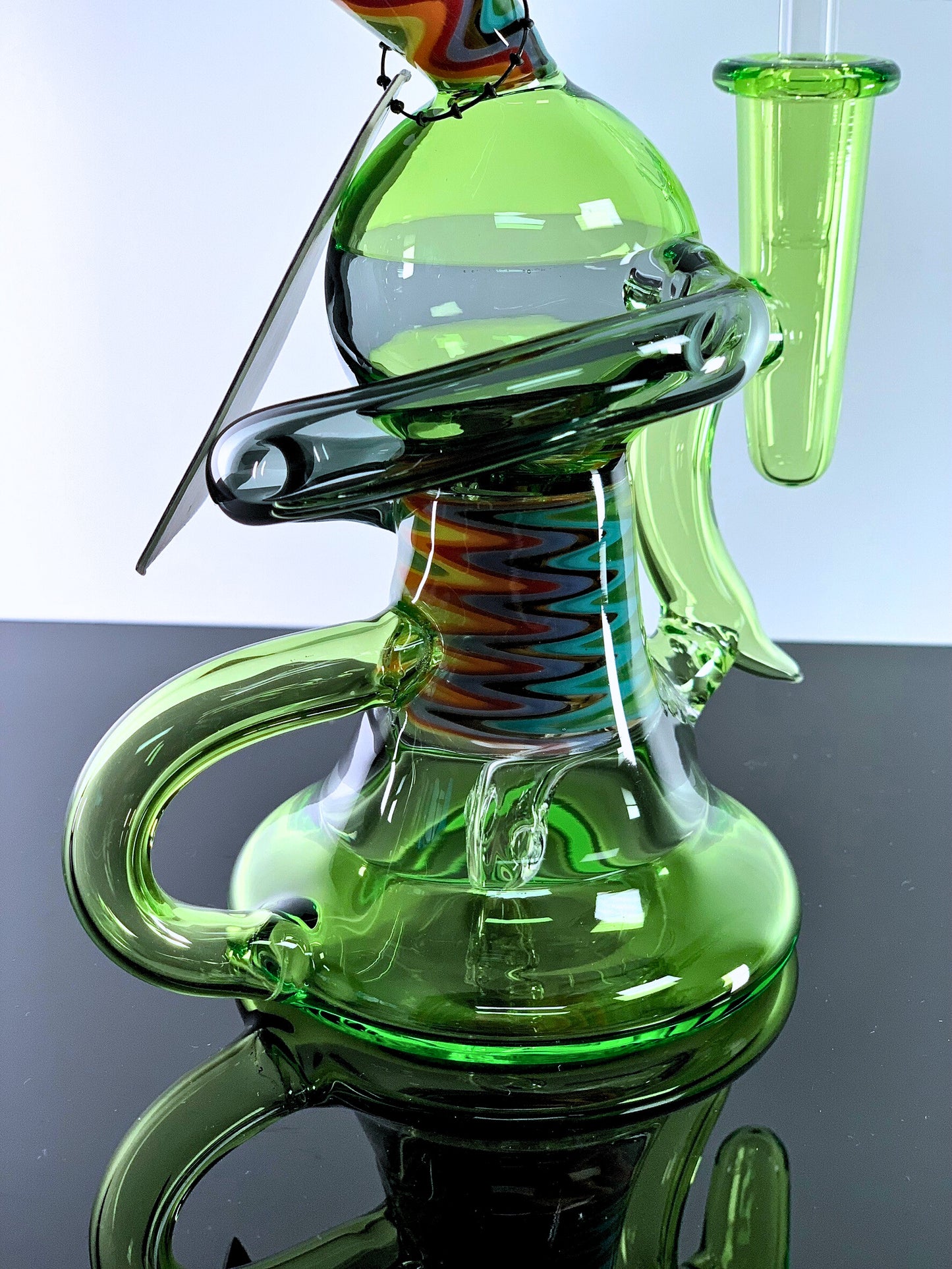 Green Dragon Snake Recycler Dab Rig 6 Inches