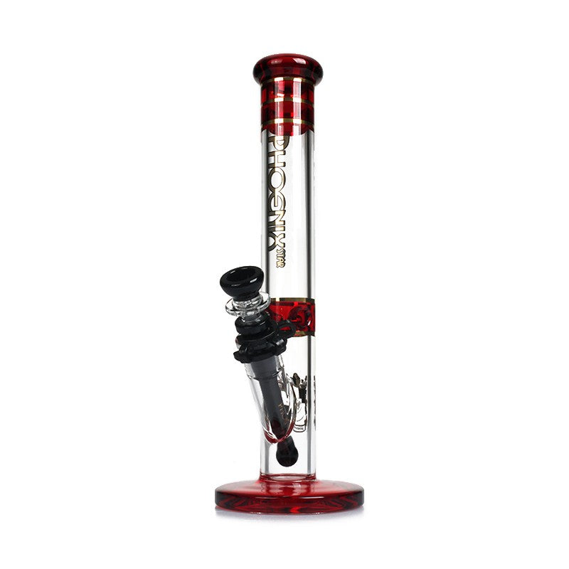 PHOENIX STAR Cylinder Block Base Glass Bong Colorful Straight 12 Inches