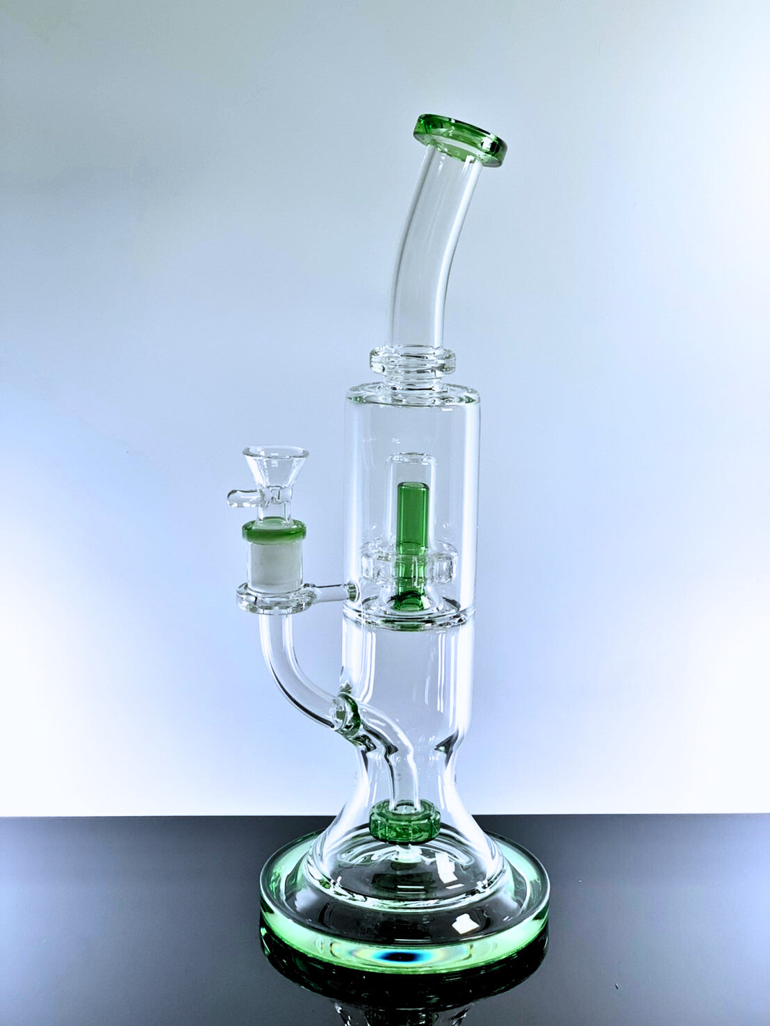 Double Showerhead Perc Glass Bong 12 Inches