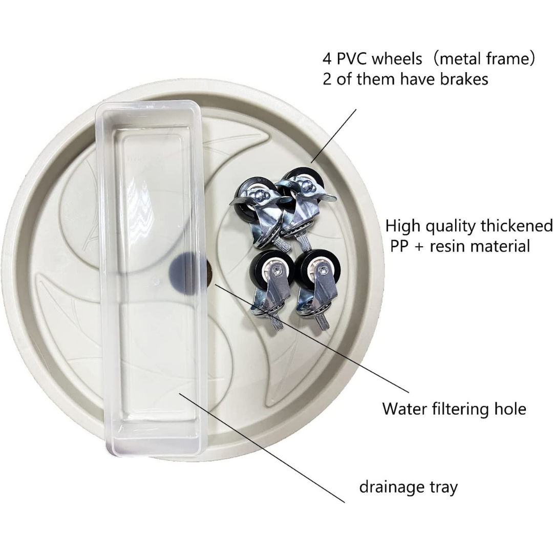 PLANT STAND WITH WHEELS TRAY