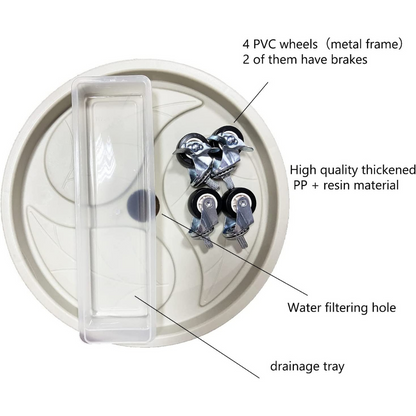PLANT STAND WITH WHEELS TRAY