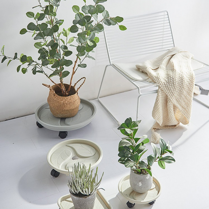 PLANT STAND WITH WHEELS TRAY