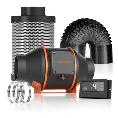 SPIDER FARMER 4 INCH INLINE FAN WITH THERMOSTAT CONTROLLER