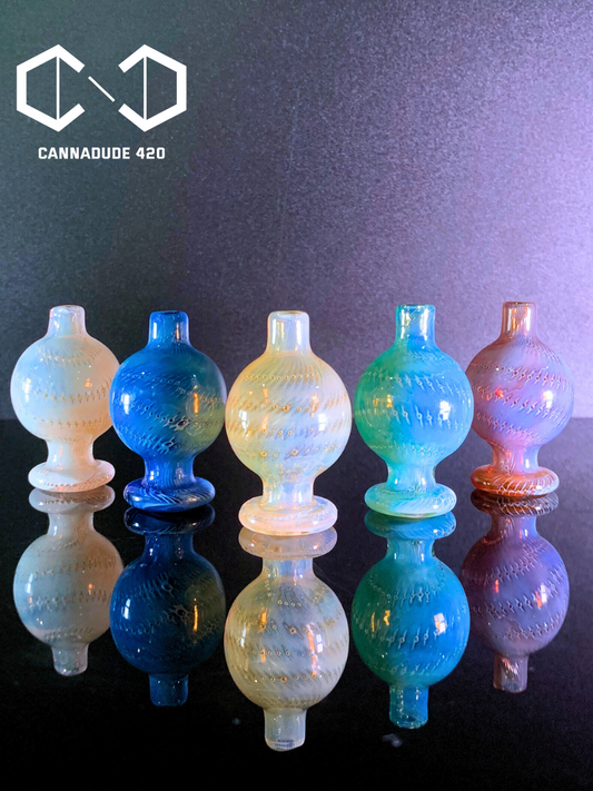 US glass ball carb cap with bubbles and silver fumed For Quartz Banger