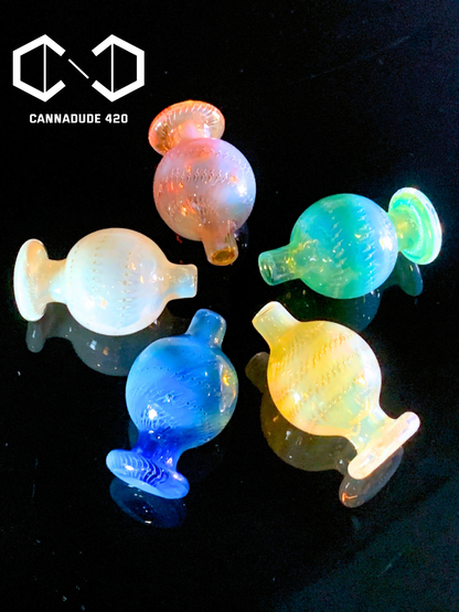 US glass ball carb cap with bubbles and silver fumed For Quartz Banger