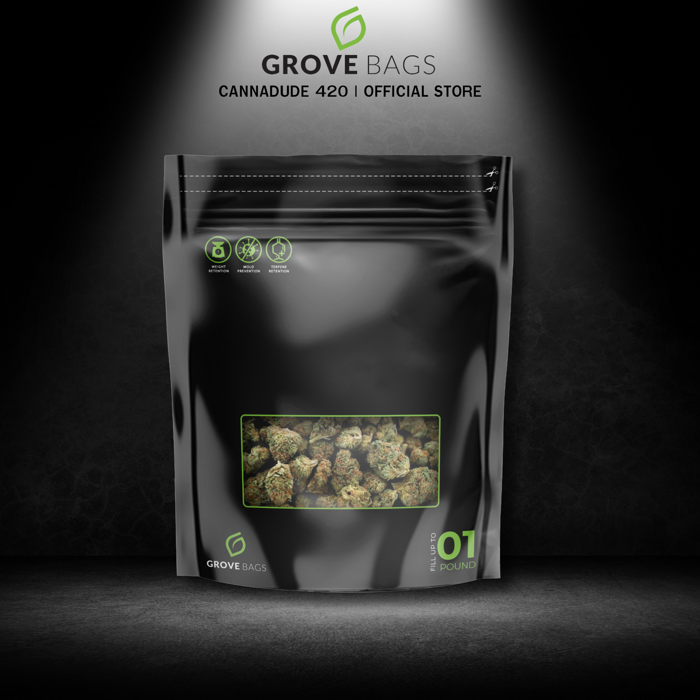 Grove Bags TerpLoc 1 Pound Window Pouch – Single