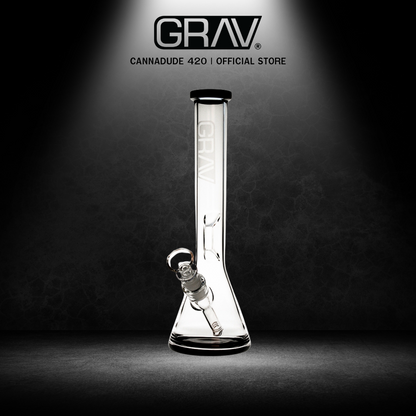 GRAV Large, Black Accent Beaker Base Water Pipe 16"