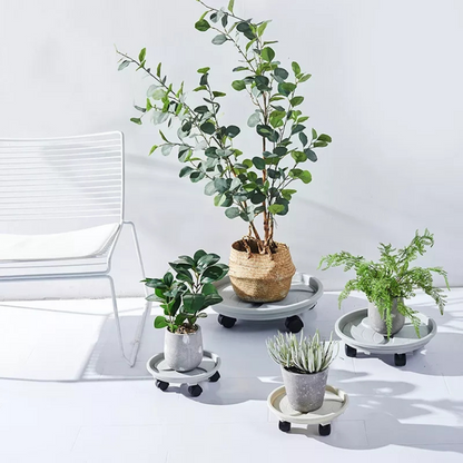 PLANT STAND WITH WHEELS TRAY