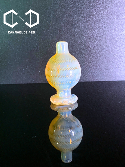 US glass ball carb cap with bubbles and silver fumed For Quartz Banger