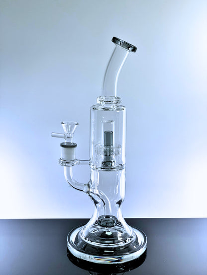 Double Showerhead Perc Glass Bong 12 Inches