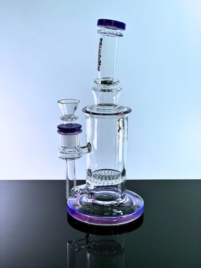 Honeycomb Perc Glass Bong by Phoenix Star 9 Inches