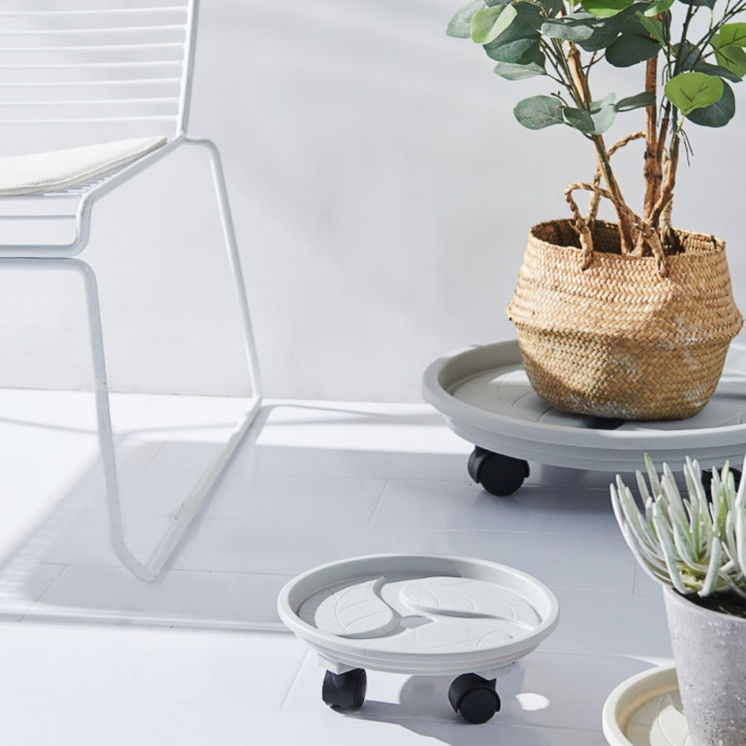 PLANT STAND WITH WHEELS TRAY