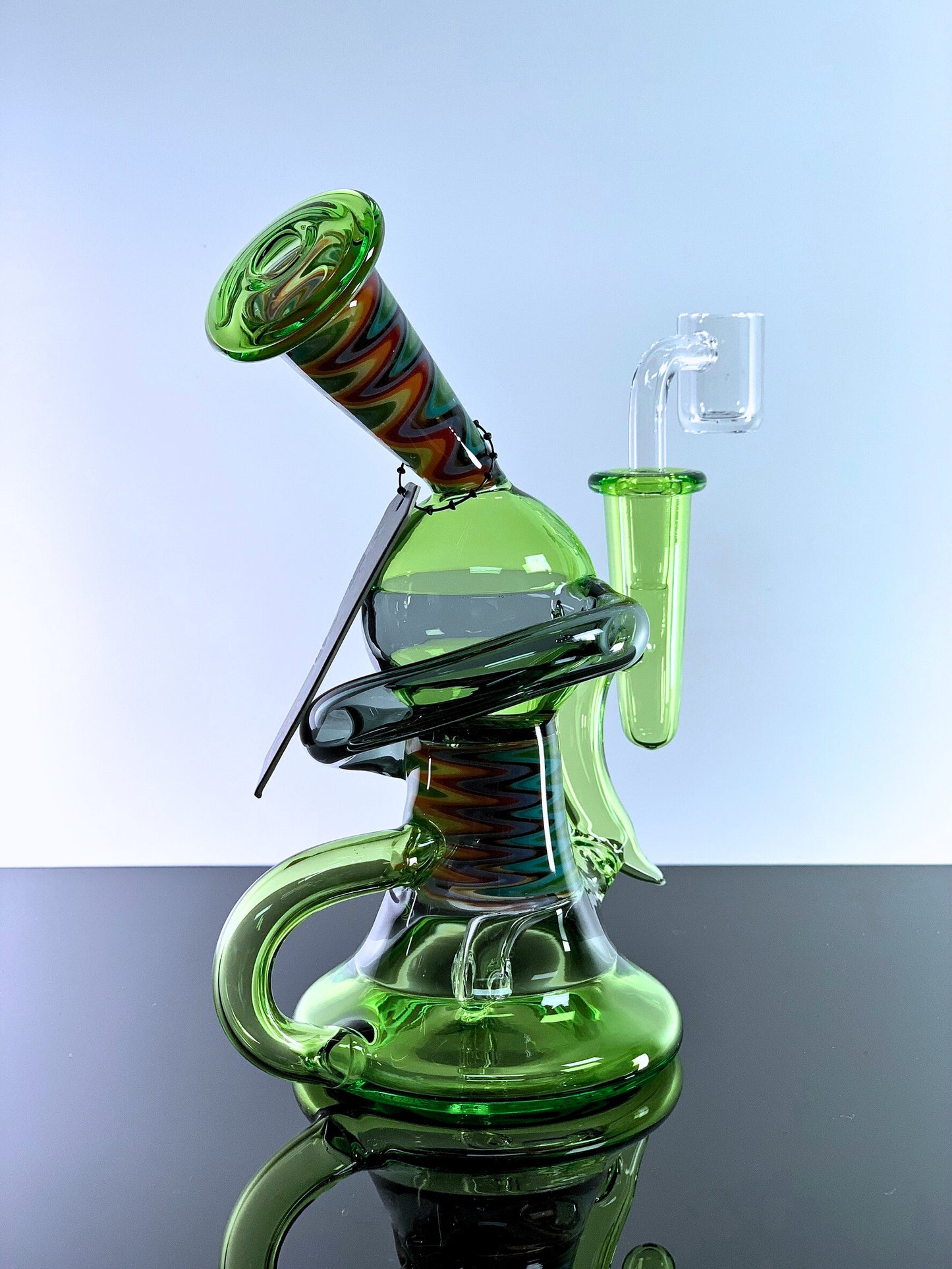Green Dragon Snake Recycler Dab Rig 6 Inches