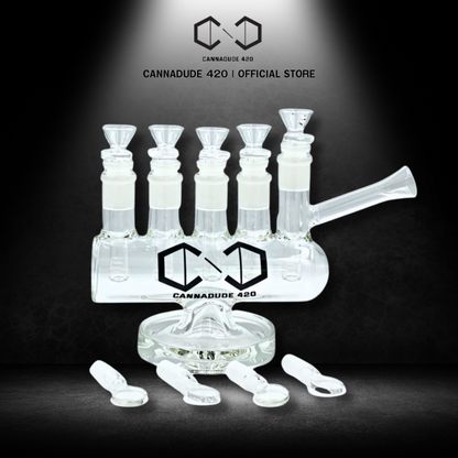 บ้องแก้ว Cannadude 420 Glass Bong 5 Holes In One