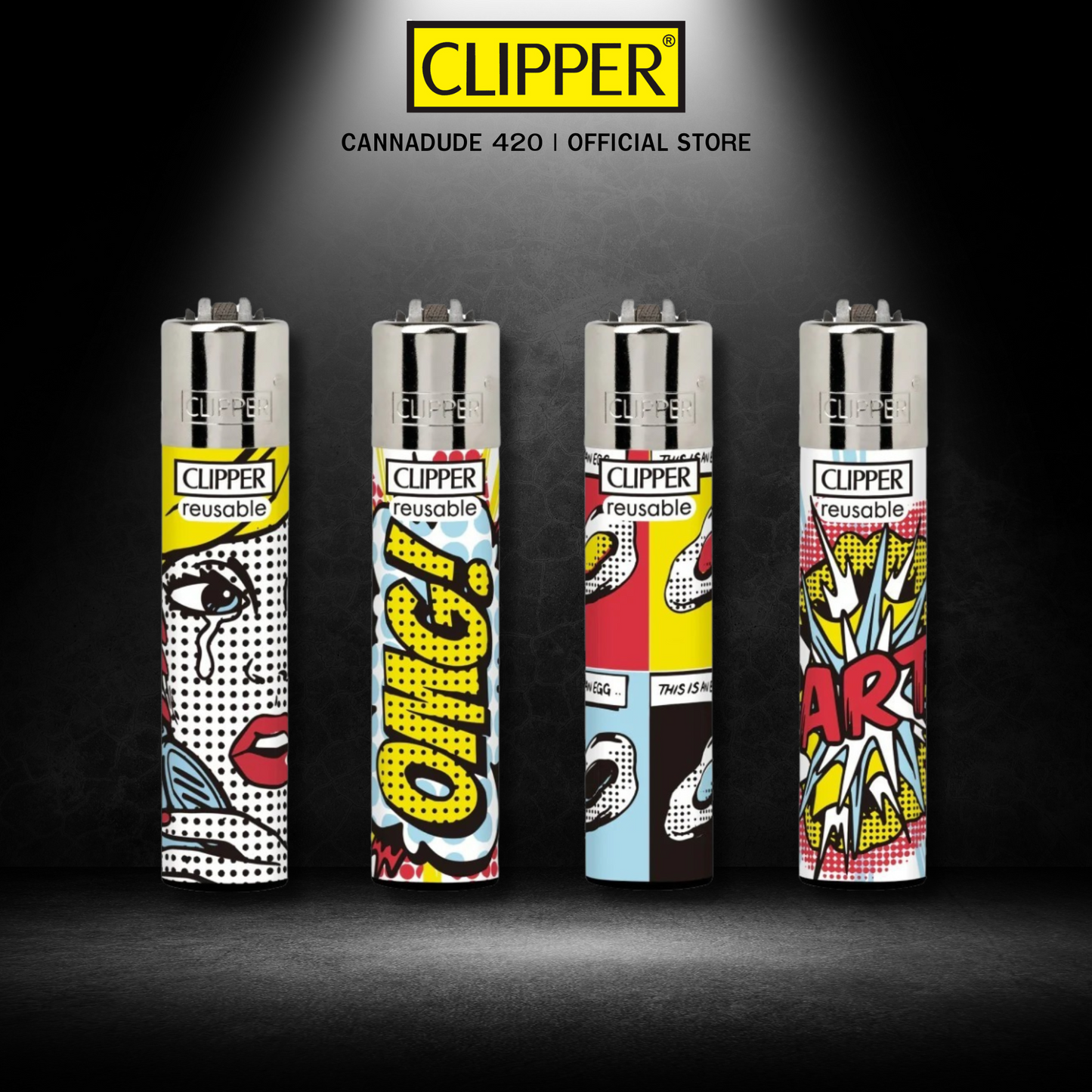 Clipper Reusable Lighter Pop Art Collection