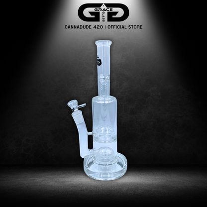GRACE GLASS Double Perc Water Pipe 14 Inches