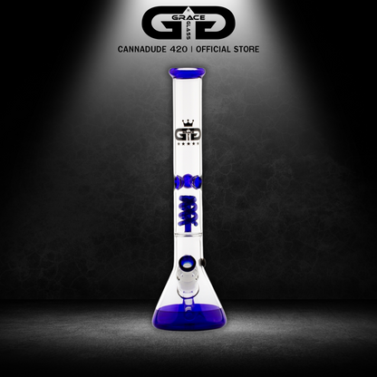 GRACE GLASS Beaker Helix Perc Glass Bong 18 Inches