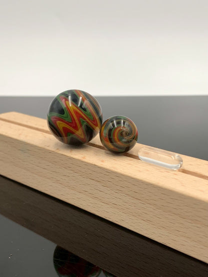US Glass Terp Slurper Marble Set Carb Cap For Quartz Banger