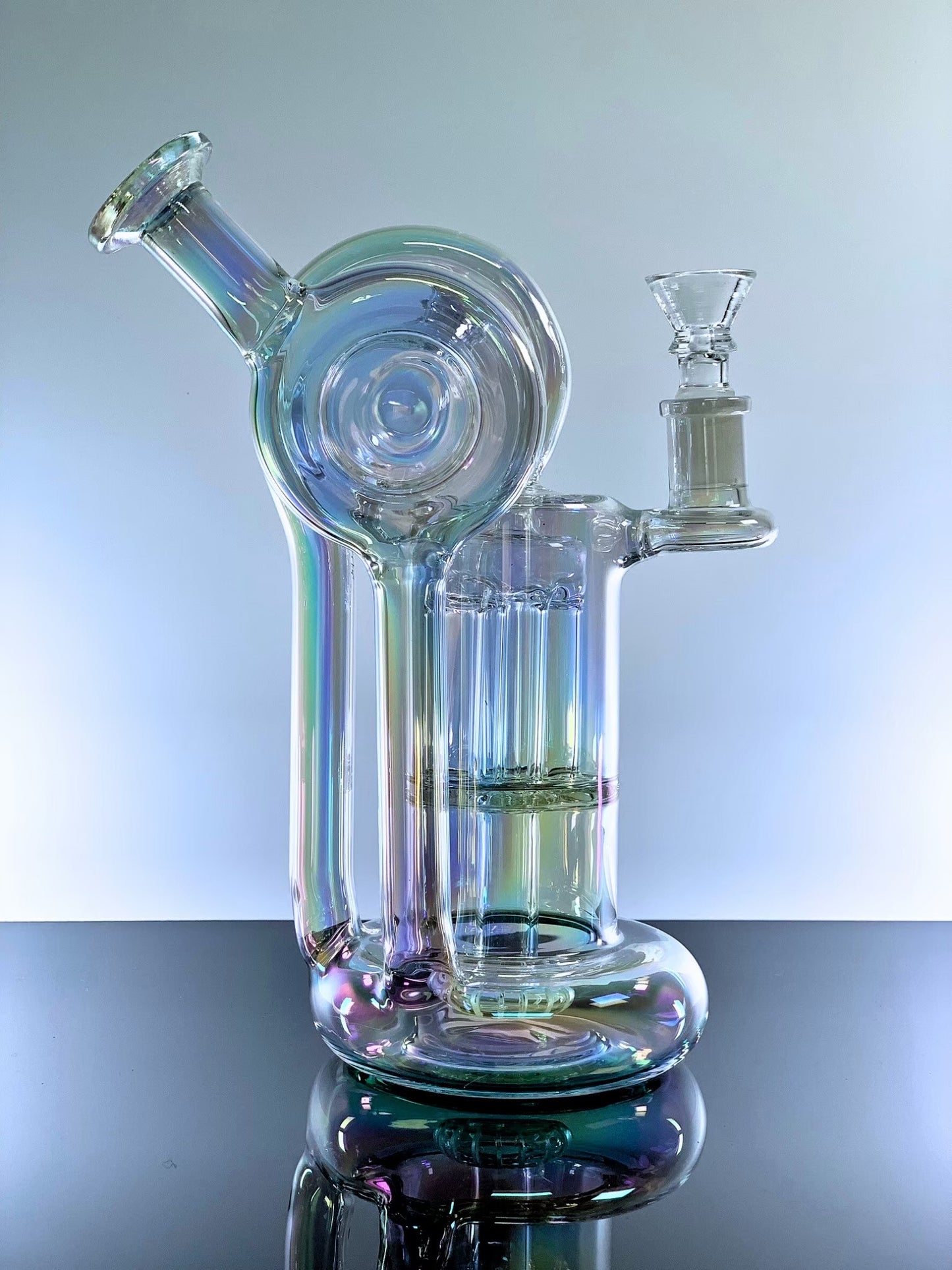 Rainbow Turbo Holographic Recycler Water Pipe 9 Inches
