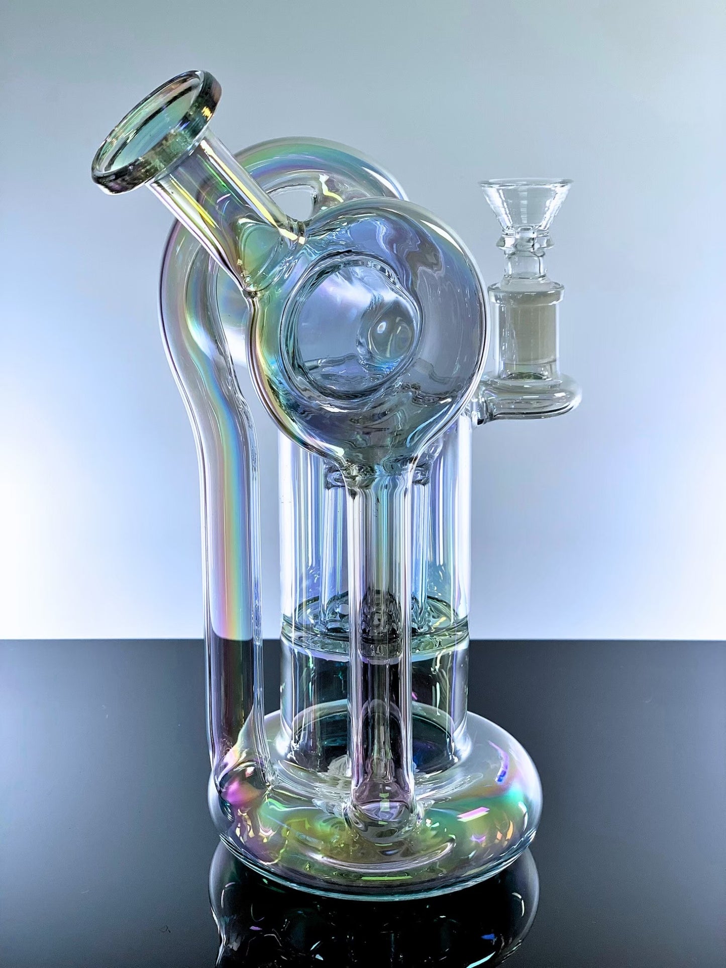 Rainbow Turbo Holographic Recycler Water Pipe 9 Inches