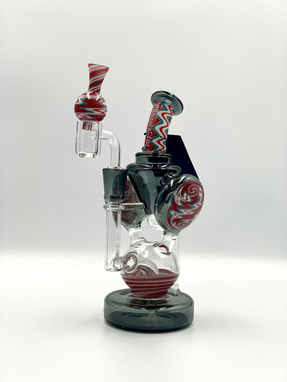 Phoenix Star 8 Inches Recycler Dab Rig With American Northstar Glass Rod & Quartz Banger with Cap