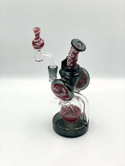 Phoenix Star 8 Inches Recycler Dab Rig With American Northstar Glass Rod & Quartz Banger with Cap
