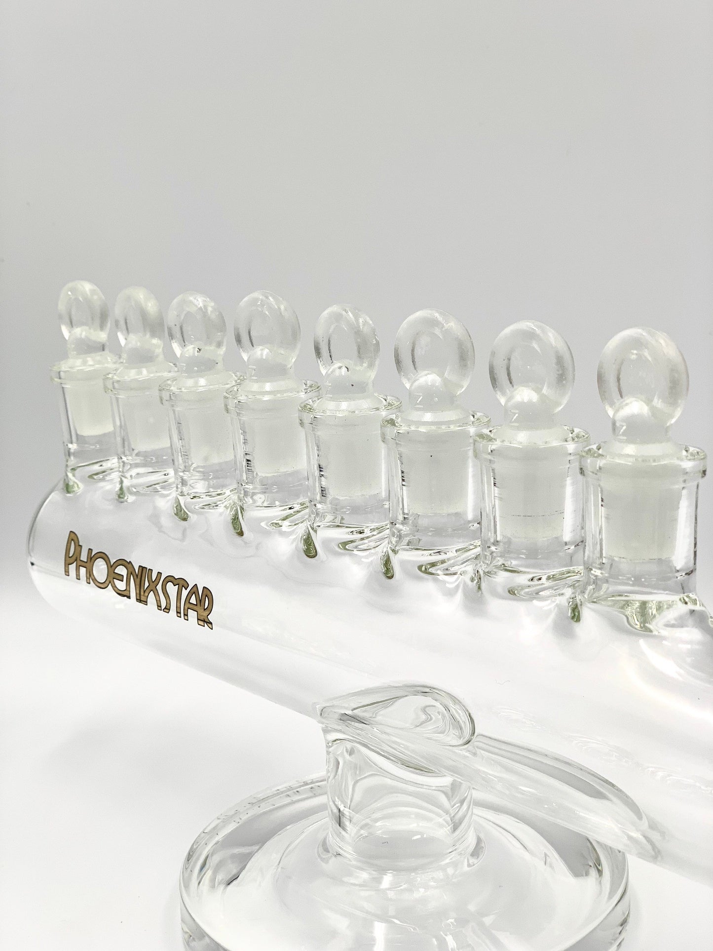 Phoenix Star Menorah Glass Dry Pipe With Eight 14mm Joint