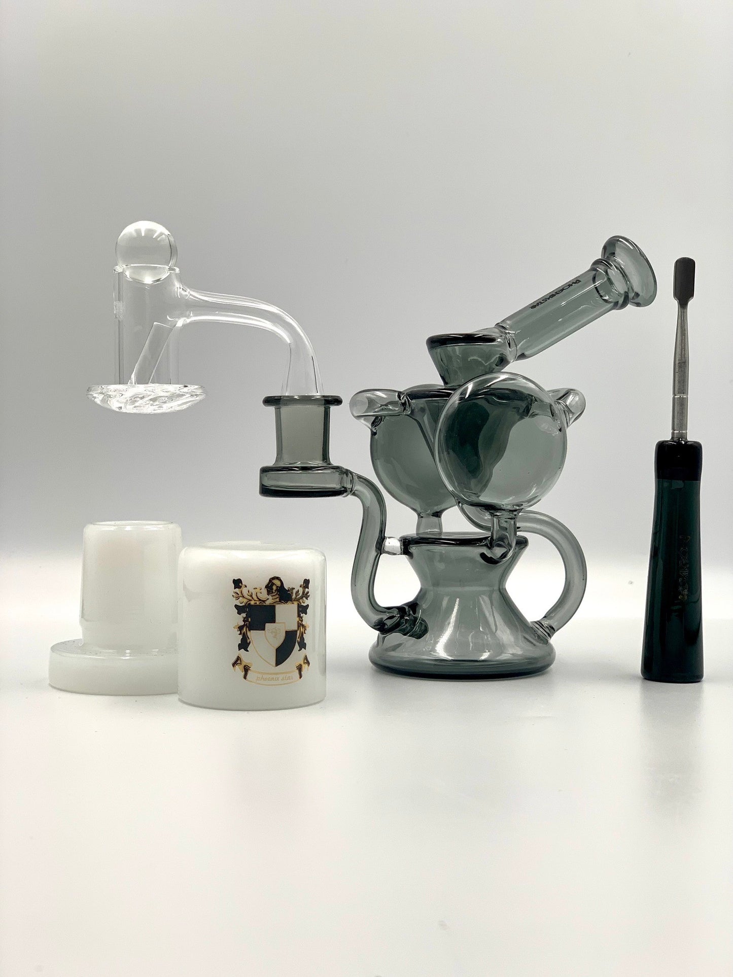 Phoenixstar Dab Kit - 7pcs Smoking Set with Recycler Bong Gift