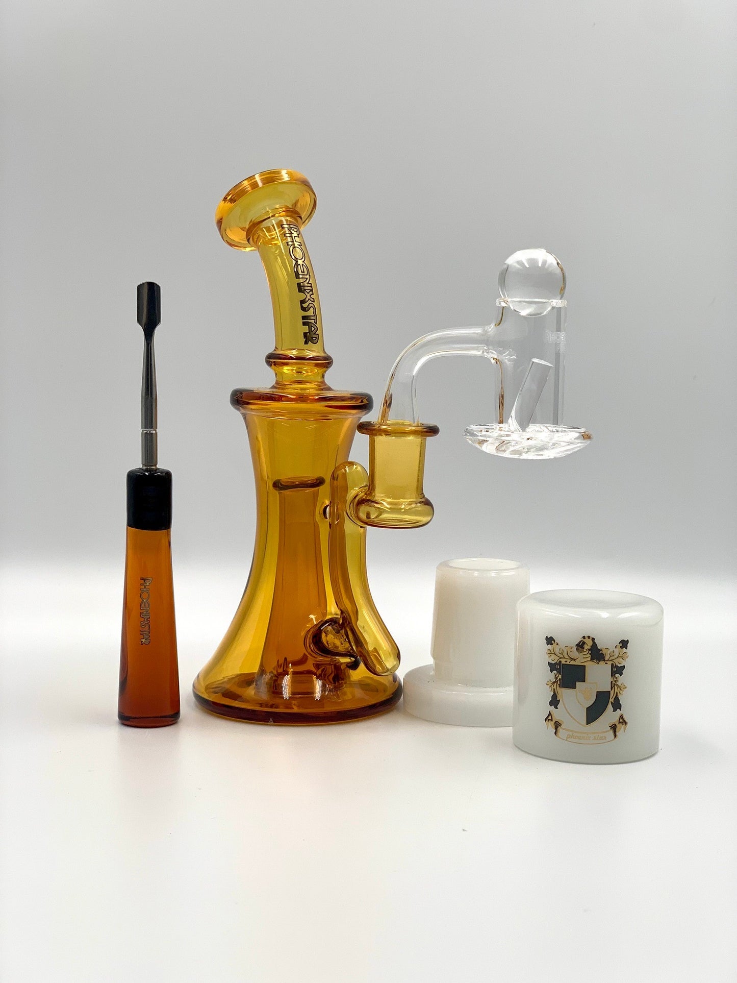 Phoenix Star Dab Rig 7 pcs Set Oil Rig Recycler Full Welded Quartz